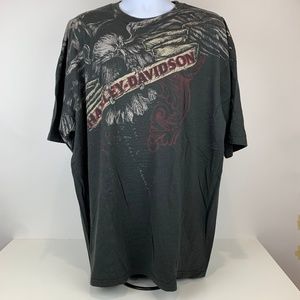 Harley Davidson Men T-Shirt Size 3XL Black Eagle